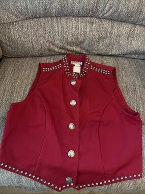 MILLER STOCKMAN FOR WESTERN LIVING STUDDED RODEO/COWGIRL VEST IN SIZE LARGE USA